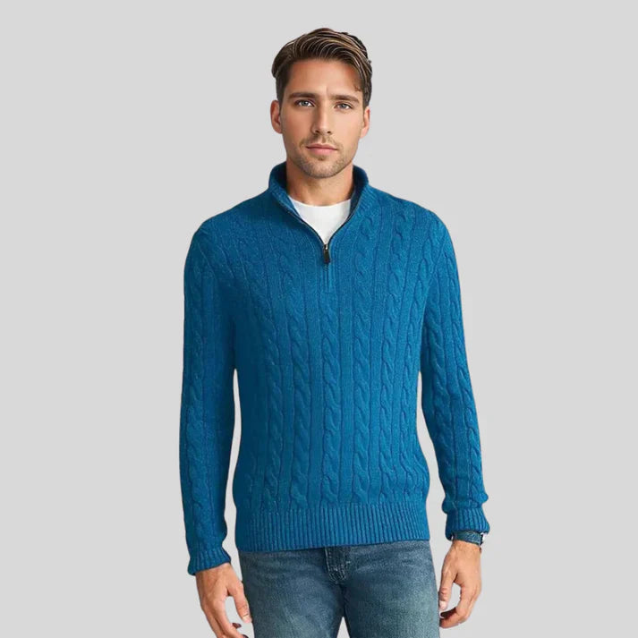 Titan - knitted cable knit sweater with zip