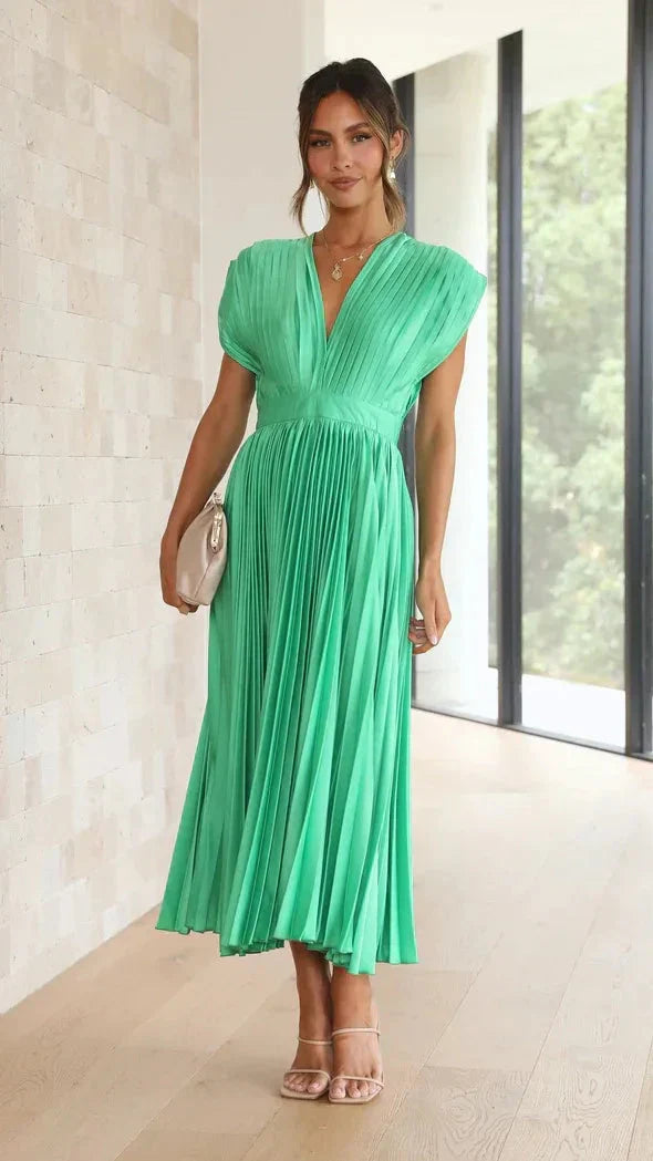 Flurina - aisha pleated midi dress for an elegant look
