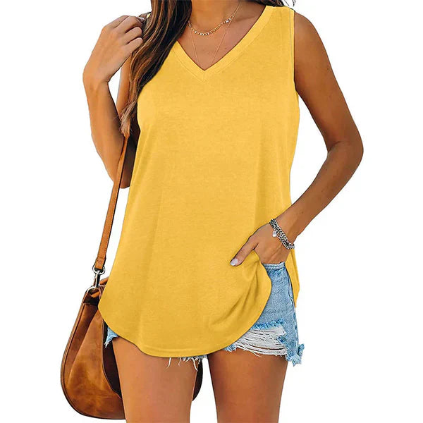 Ophelia - jersey tank top with v-neck