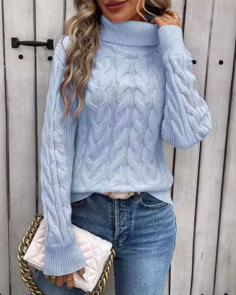 Nella - cable knit turtleneck sweater
