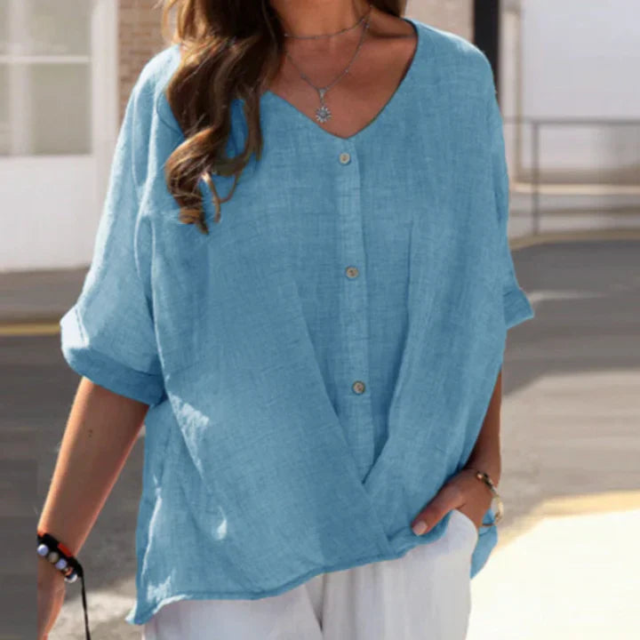 Beautiful ladies blouse with v-neck