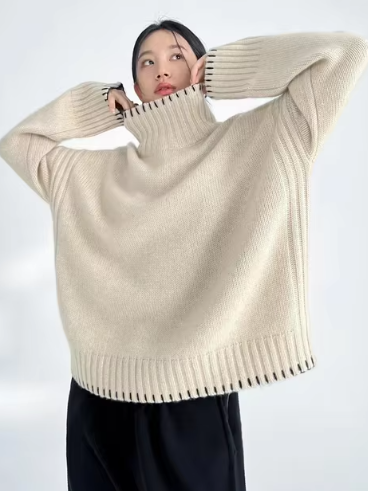 Nadine - turtleneck sweater fashion loose