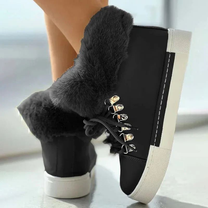 Plush ankle boots for ladies