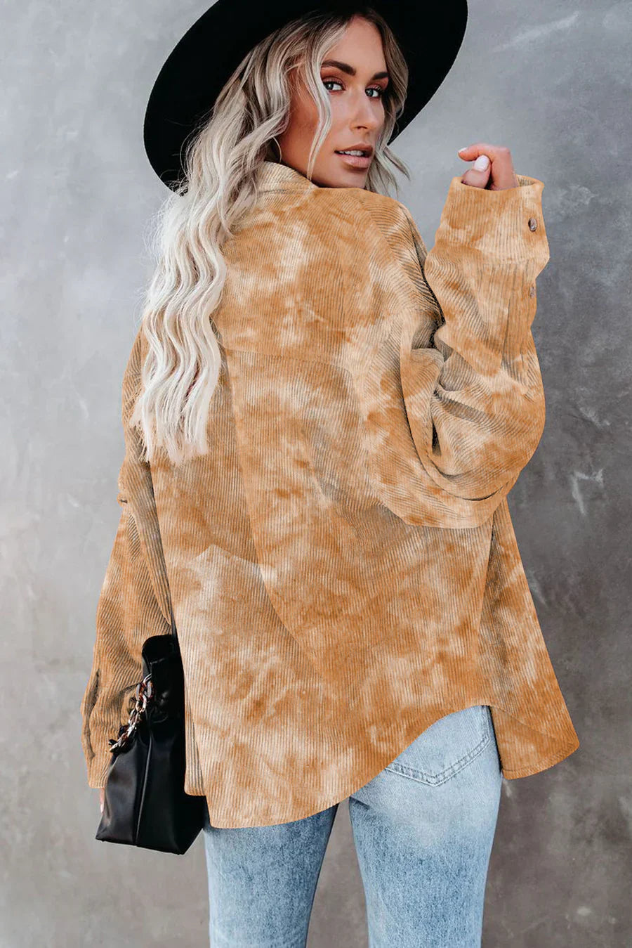 Stylish tie-dye corduroy shirt for women