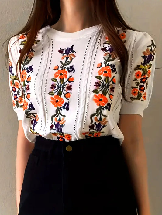 Iris - cotton knitted top