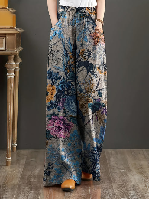 Jessica - effortless wide Leg floral trousers