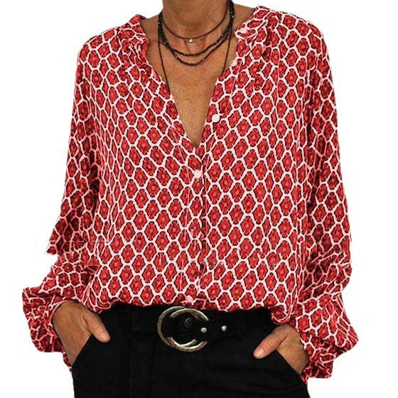 Beata - elegant women's v-neck blouse
