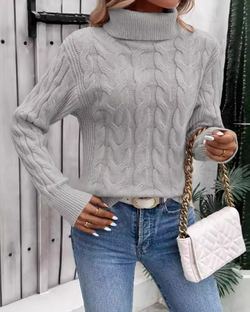 Nella - cable knit turtleneck sweater