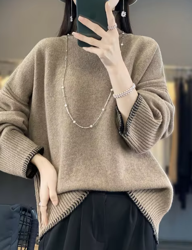 Nadine - turtleneck sweater fashion loose