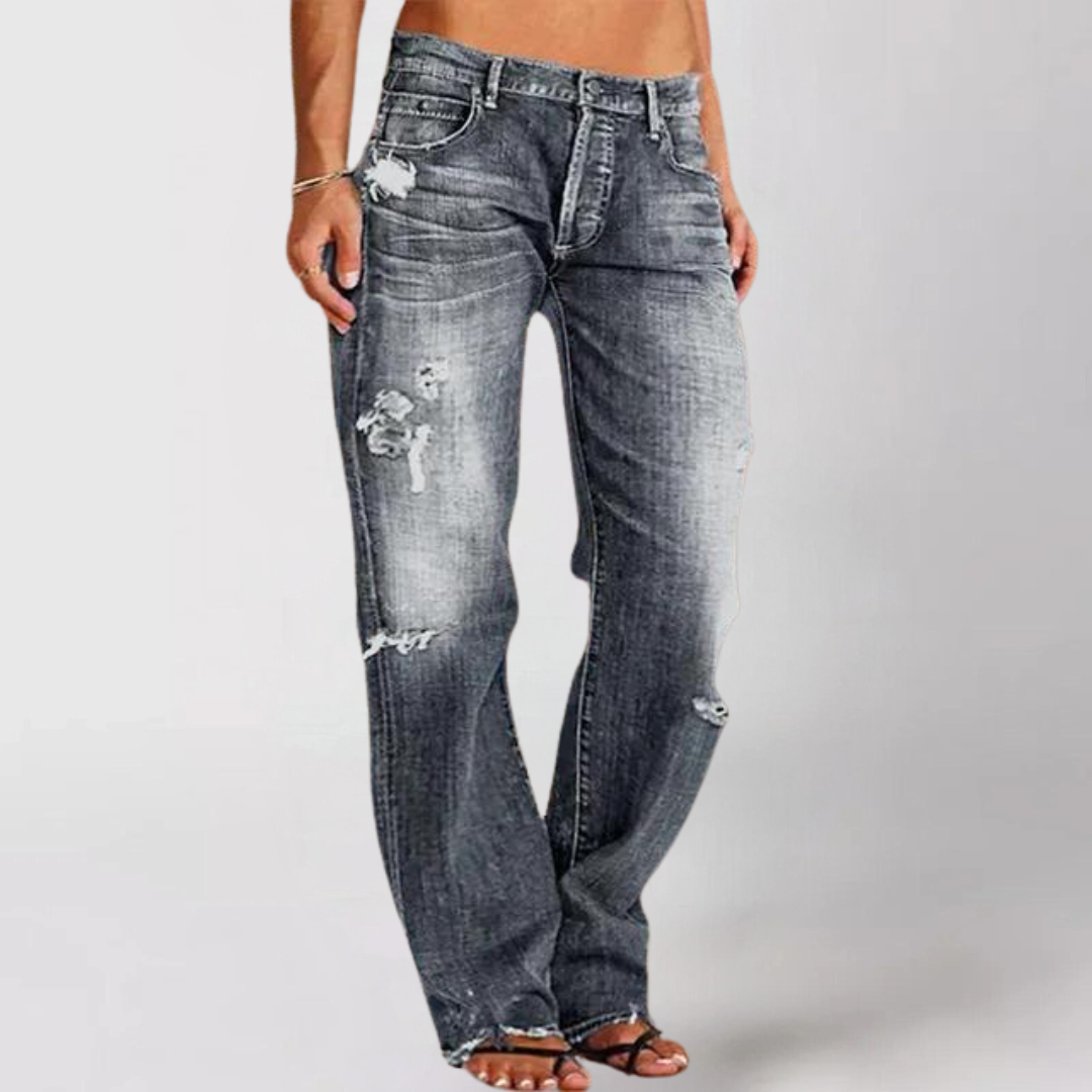 Wide denim jeans for women