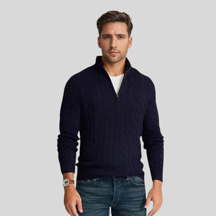 Titan - knitted cable knit sweater with zip