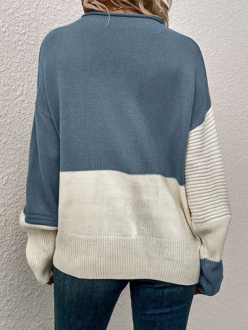 Ollie - color block crew neck sweater