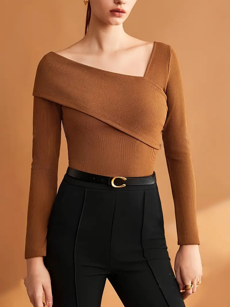 Melody - stylish top with asymmetrical neckline