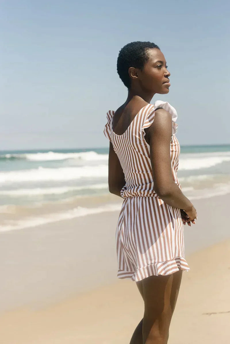 Swimming costume with integrated bra