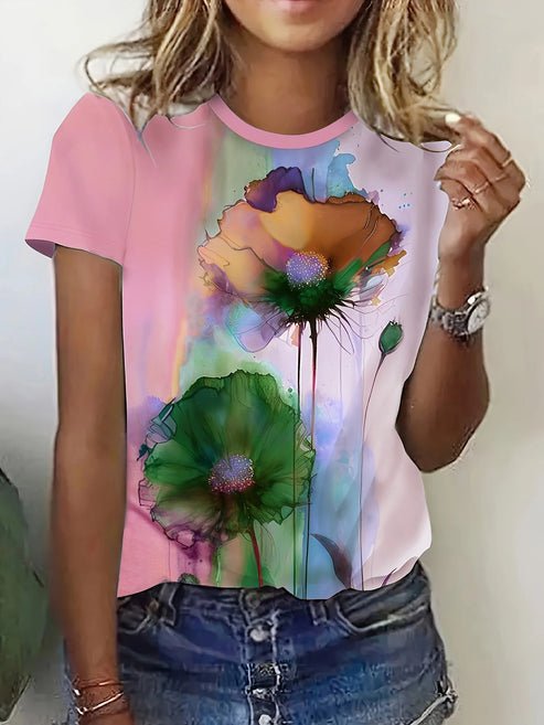Frieda - floral print short sleeve t-shirt
