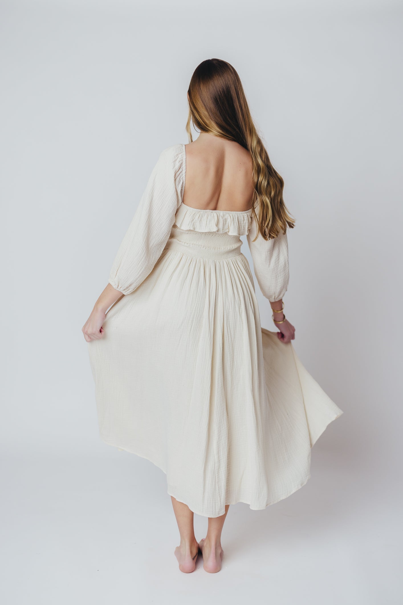 Juliet midi dress in cream - Inklusiv-gröben
