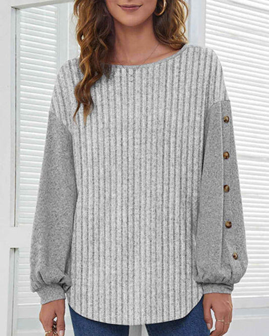 Casual top with ribbed stripes