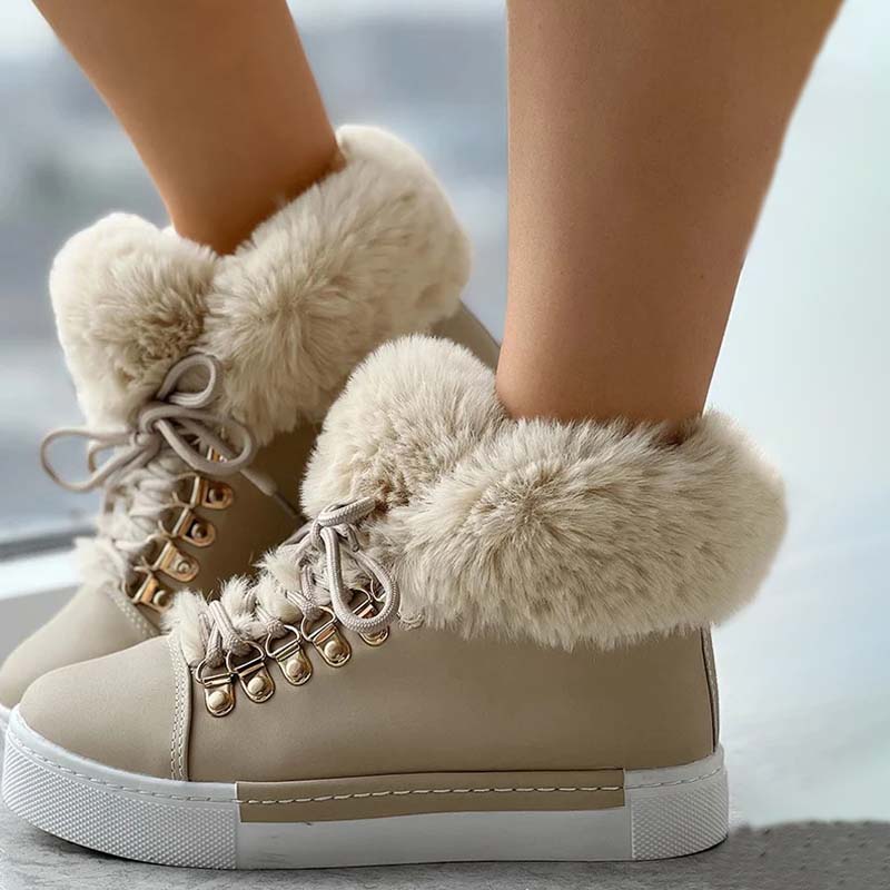 Plush ankle boots for ladies