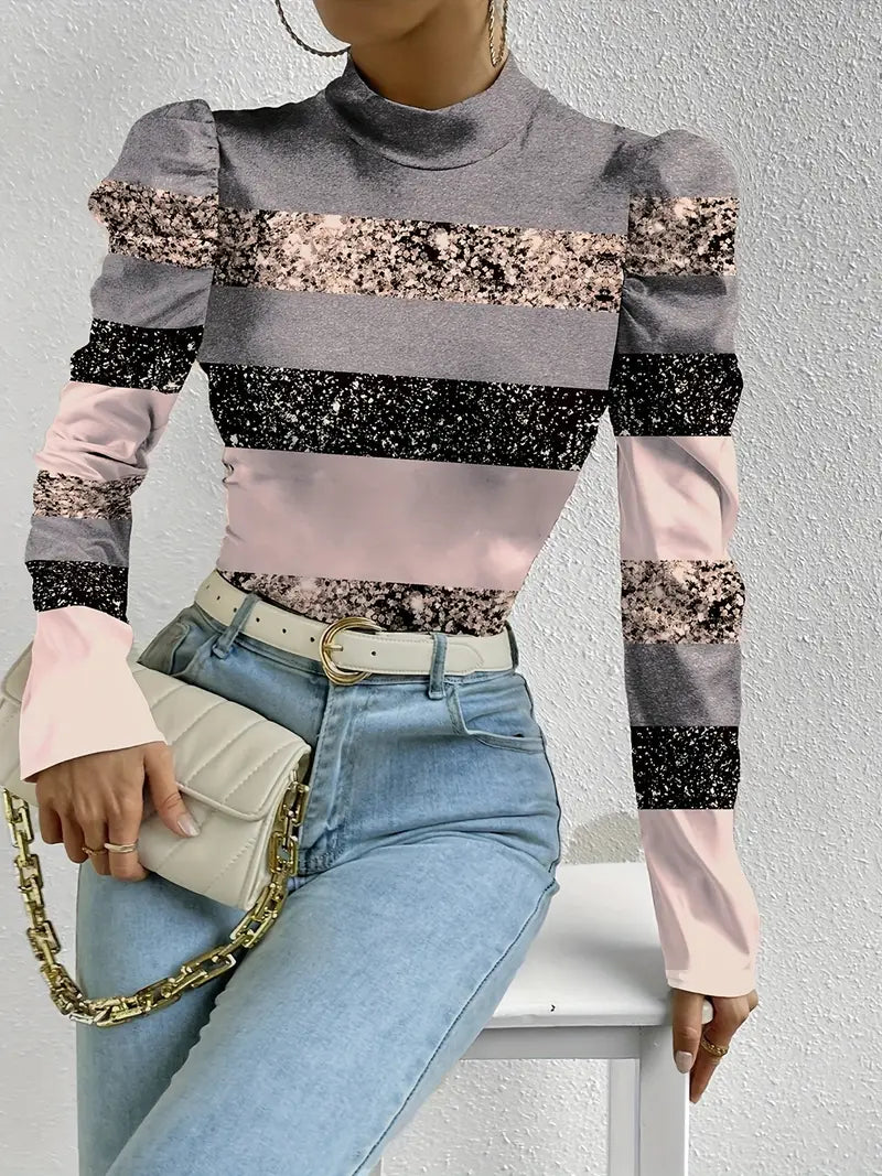 Eira - satin top with floral pattern