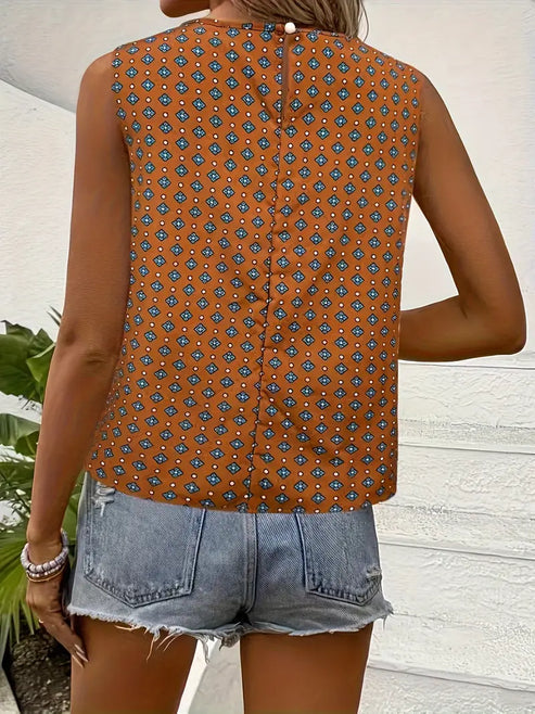 Magdalena | round neck tank top with print