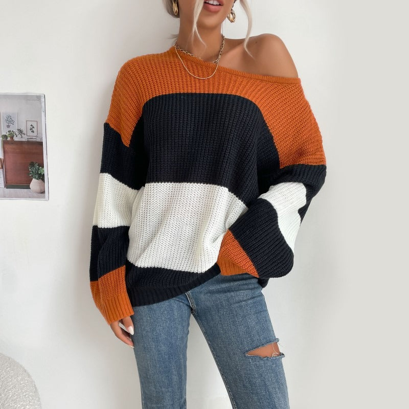 Natasha - knitted sweater with colored stripes