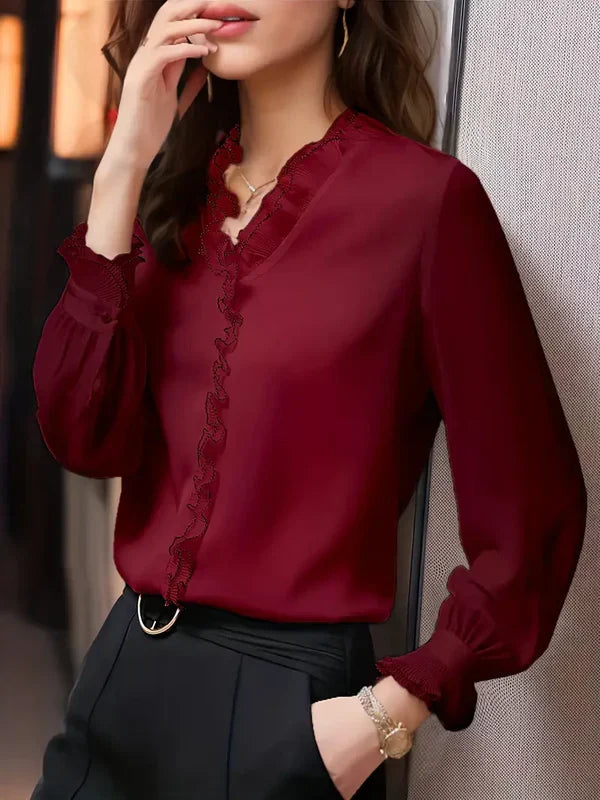 Klimop - long sleeve blouse, elegant casual women's top
