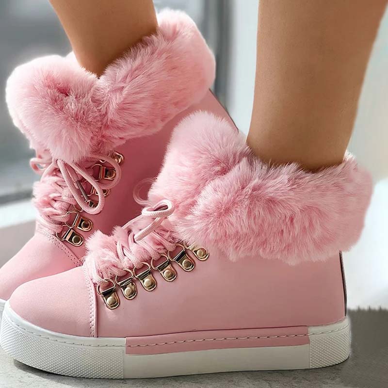 Plush ankle boots for ladies