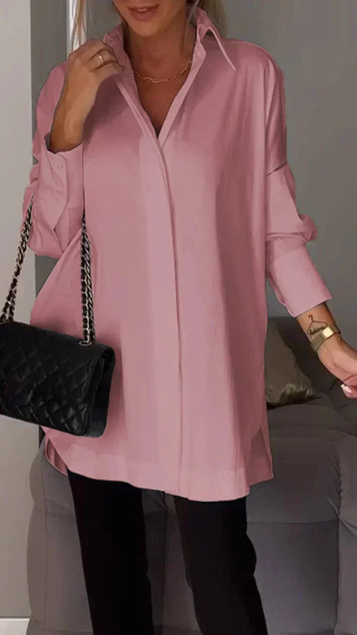 Elegant oversized blouse with rolled up sleeves