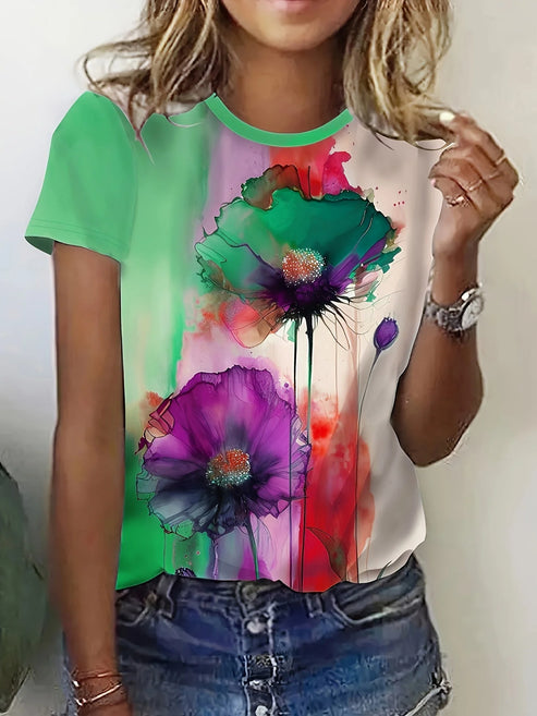Frieda - floral print short sleeve t-shirt