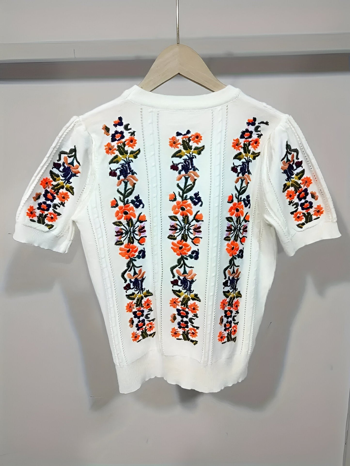 Nadette | fresh floral top with short sleeves