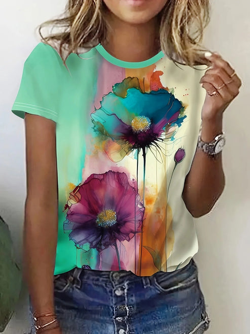 Frieda - floral print short sleeve t-shirt