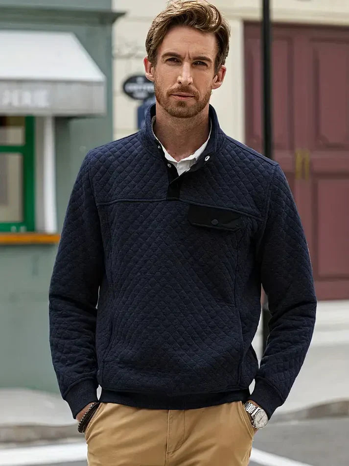 Alexis men's sweater - quilted pattern for autumn and winter