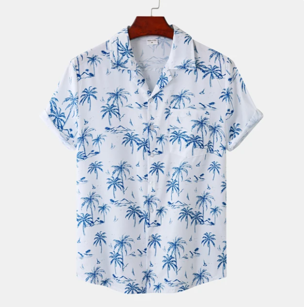 Hawaiian surf floral blouse for men