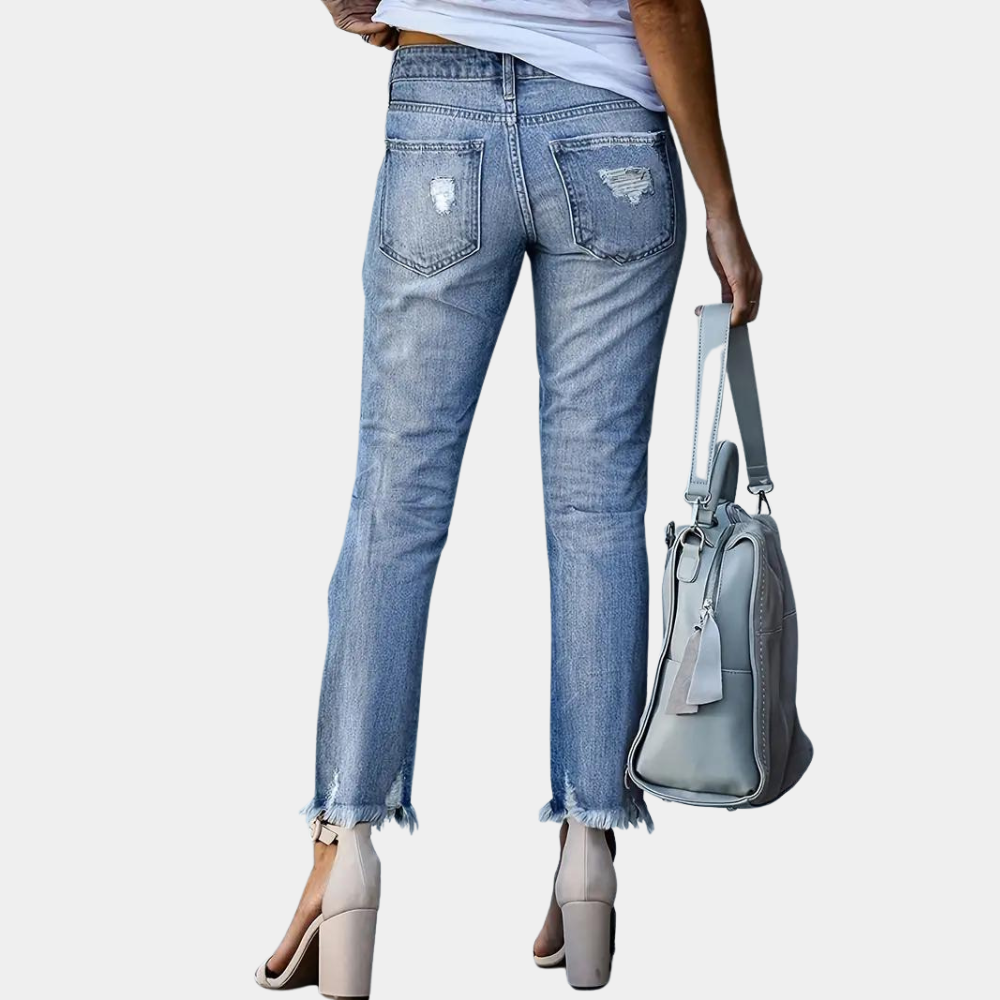 Romilly - trendy women's jeans with a cool destroyed effect