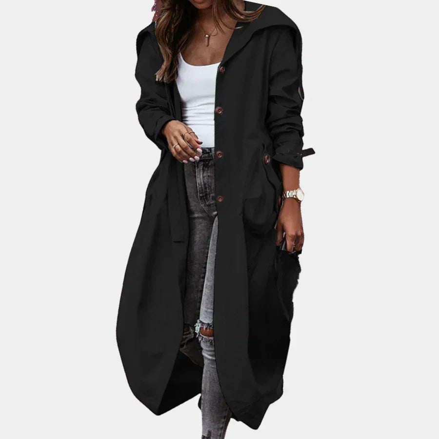 Stylish long women's coat for a fashionable look