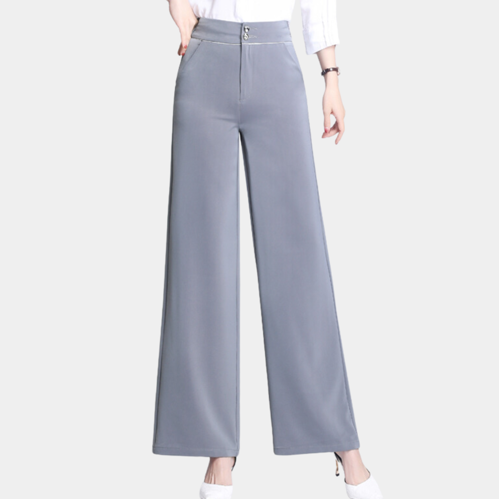Weronika - stylish high-waist trousers with flowing legs for women