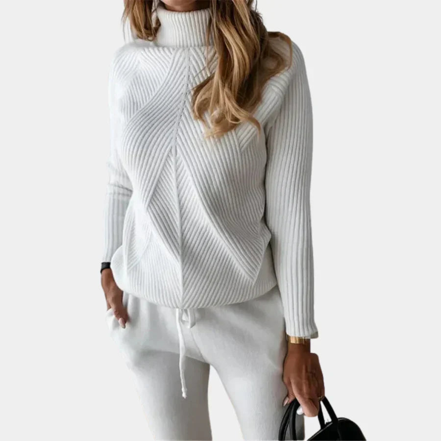 Chic two-piece knitted women's outfit