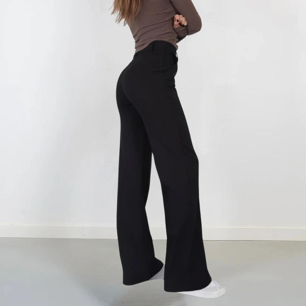 Fashionable women's trousers with trendy wide legs