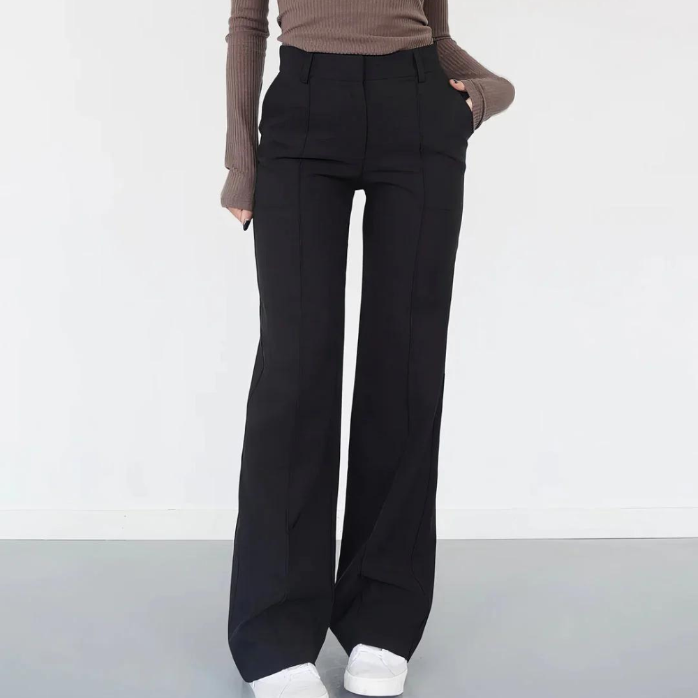 Fashionable women's trousers with trendy wide legs