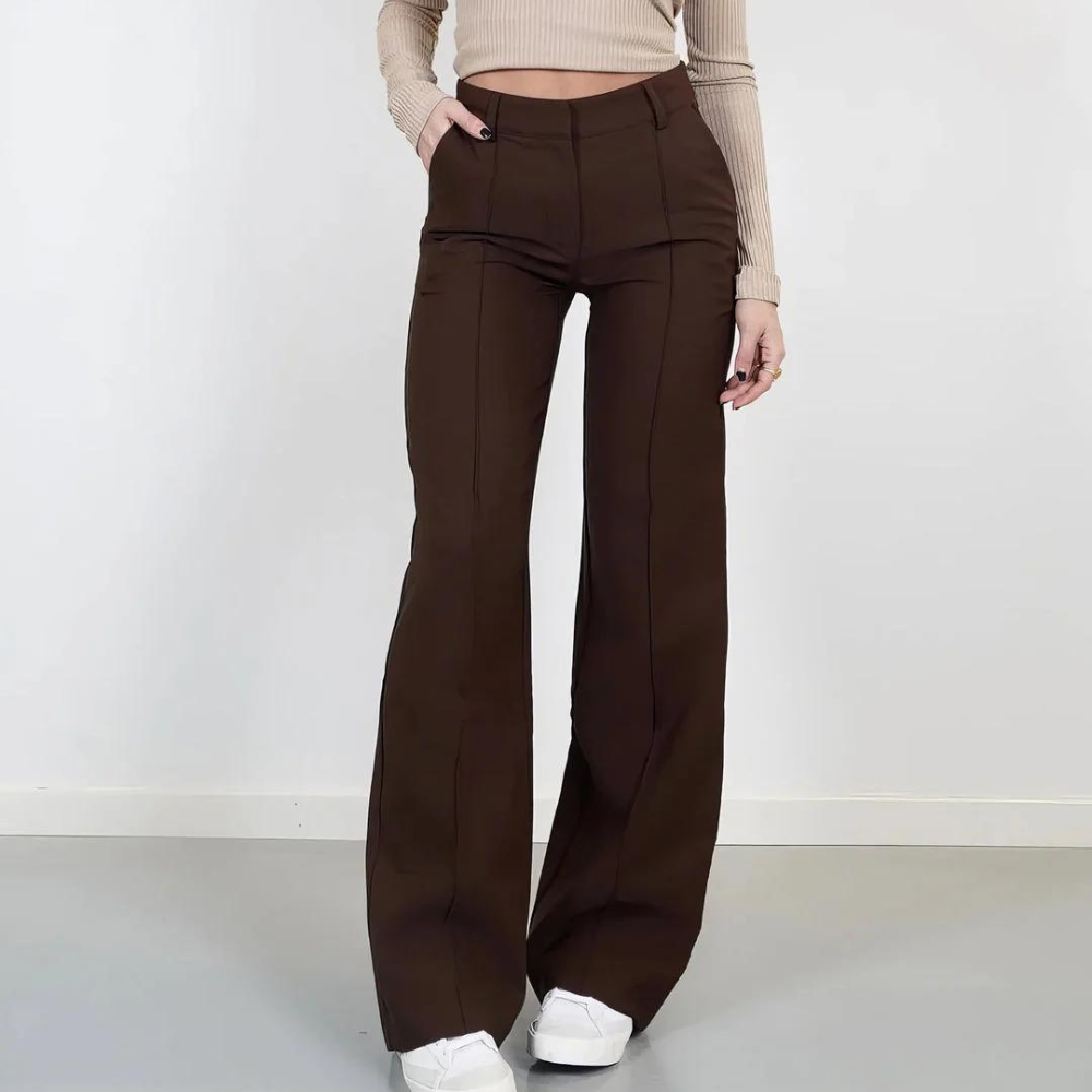 Fashionable women's trousers with trendy wide legs