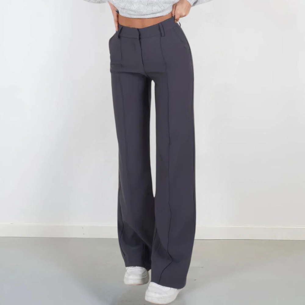 Fashionable women's trousers with trendy wide legs