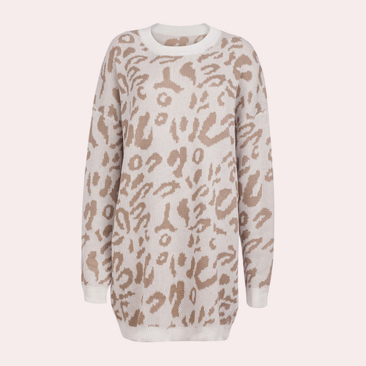 Joska - elegant women's sweater with a trendy leopard print