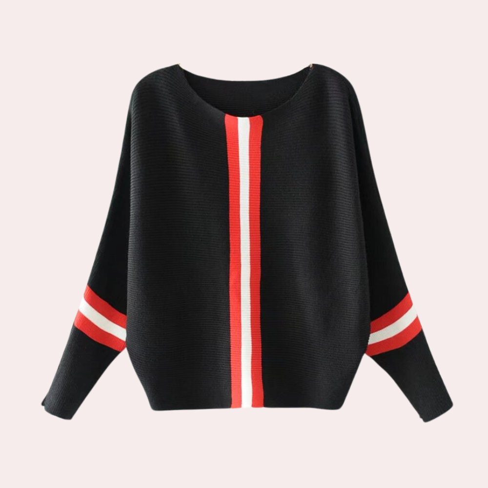 Karine - fashionable women's sweater with elegant, minimalist stripes