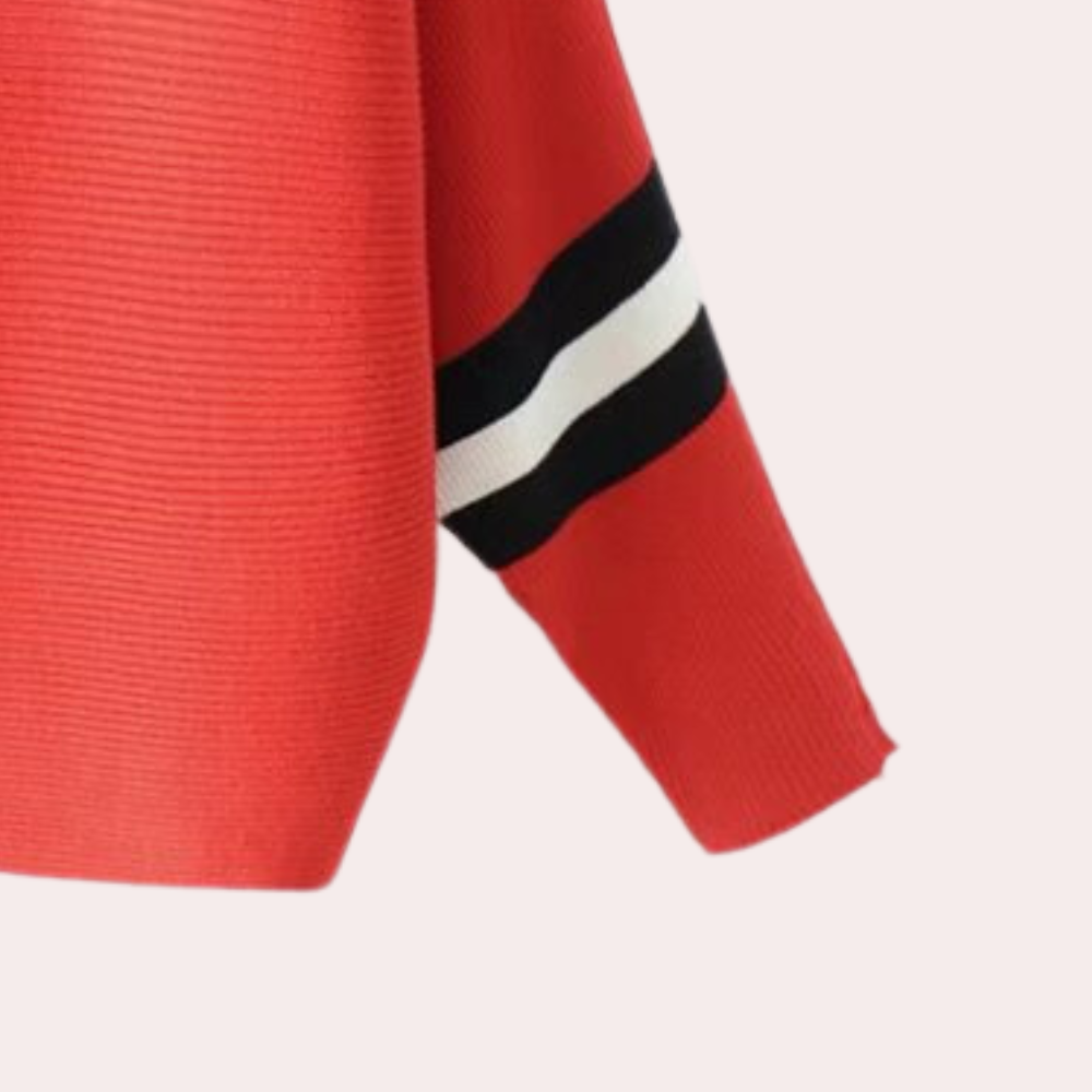 Karine - fashionable women's sweater with elegant, minimalist stripes