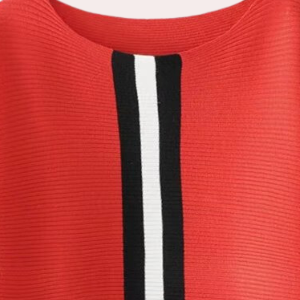 Karine - fashionable women's sweater with elegant, minimalist stripes