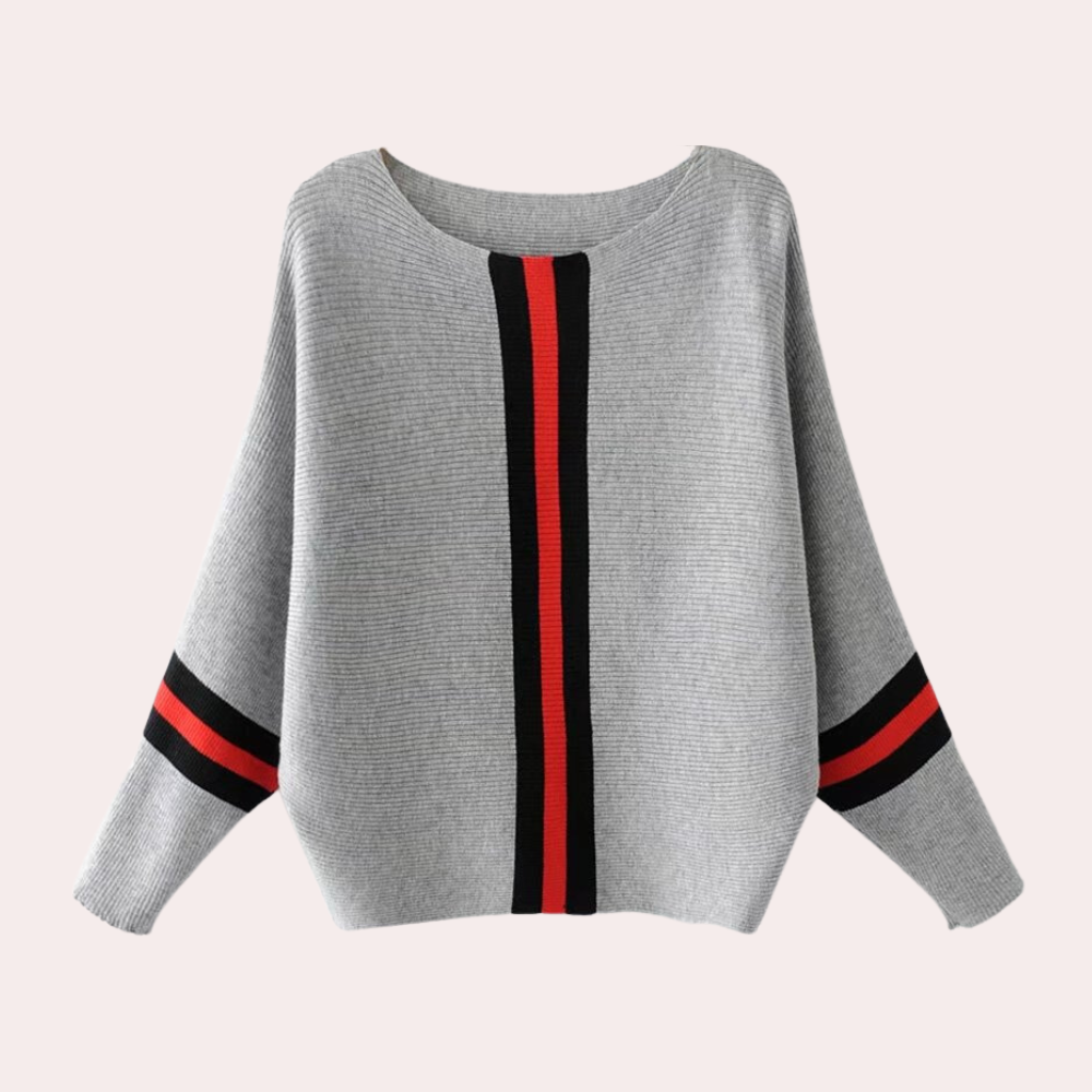 Karine - fashionable women's sweater with elegant, minimalist stripes