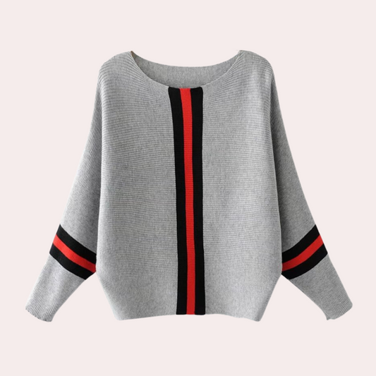 Karine - fashionable women's sweater with elegant, minimalist stripes