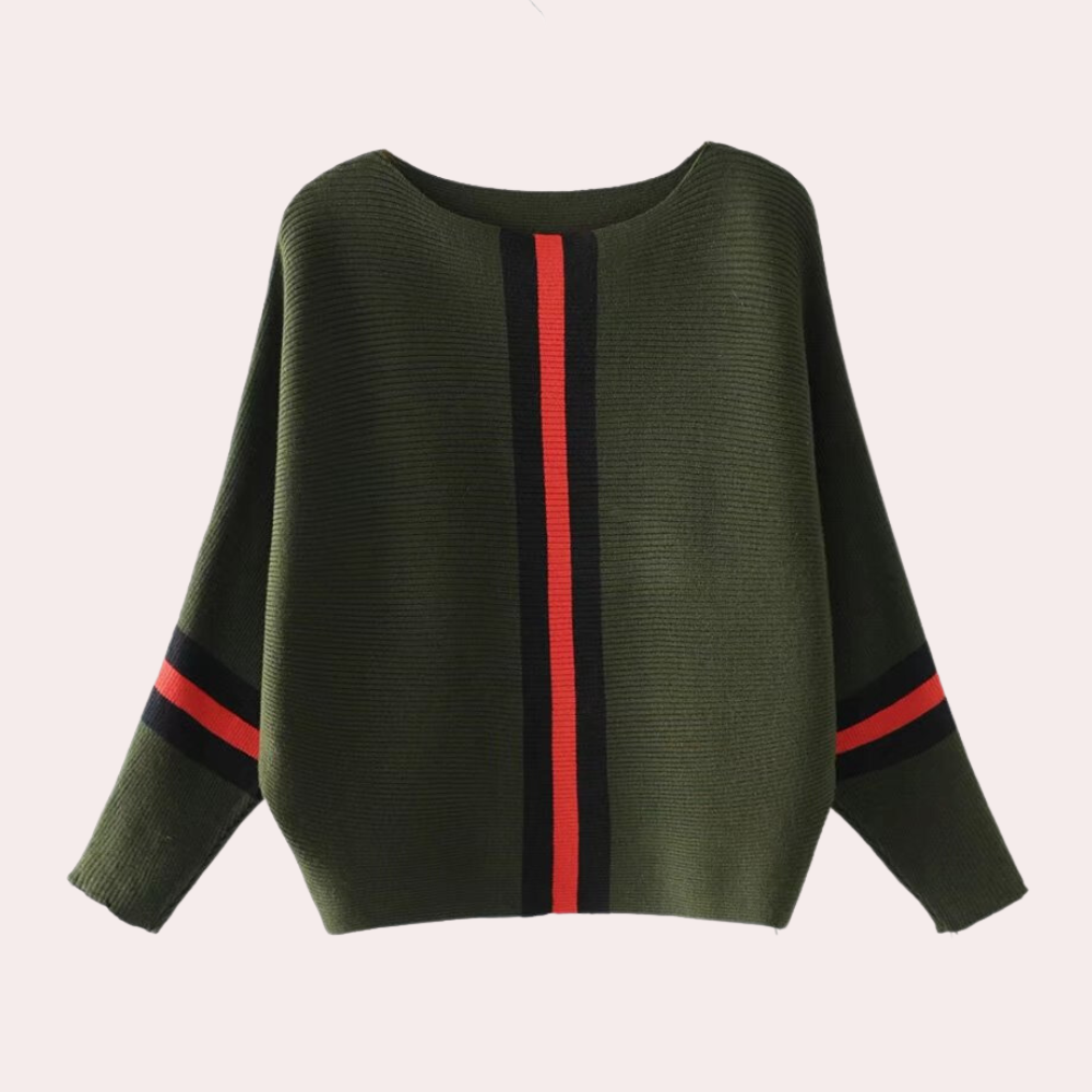 Karine - fashionable women's sweater with elegant, minimalist stripes