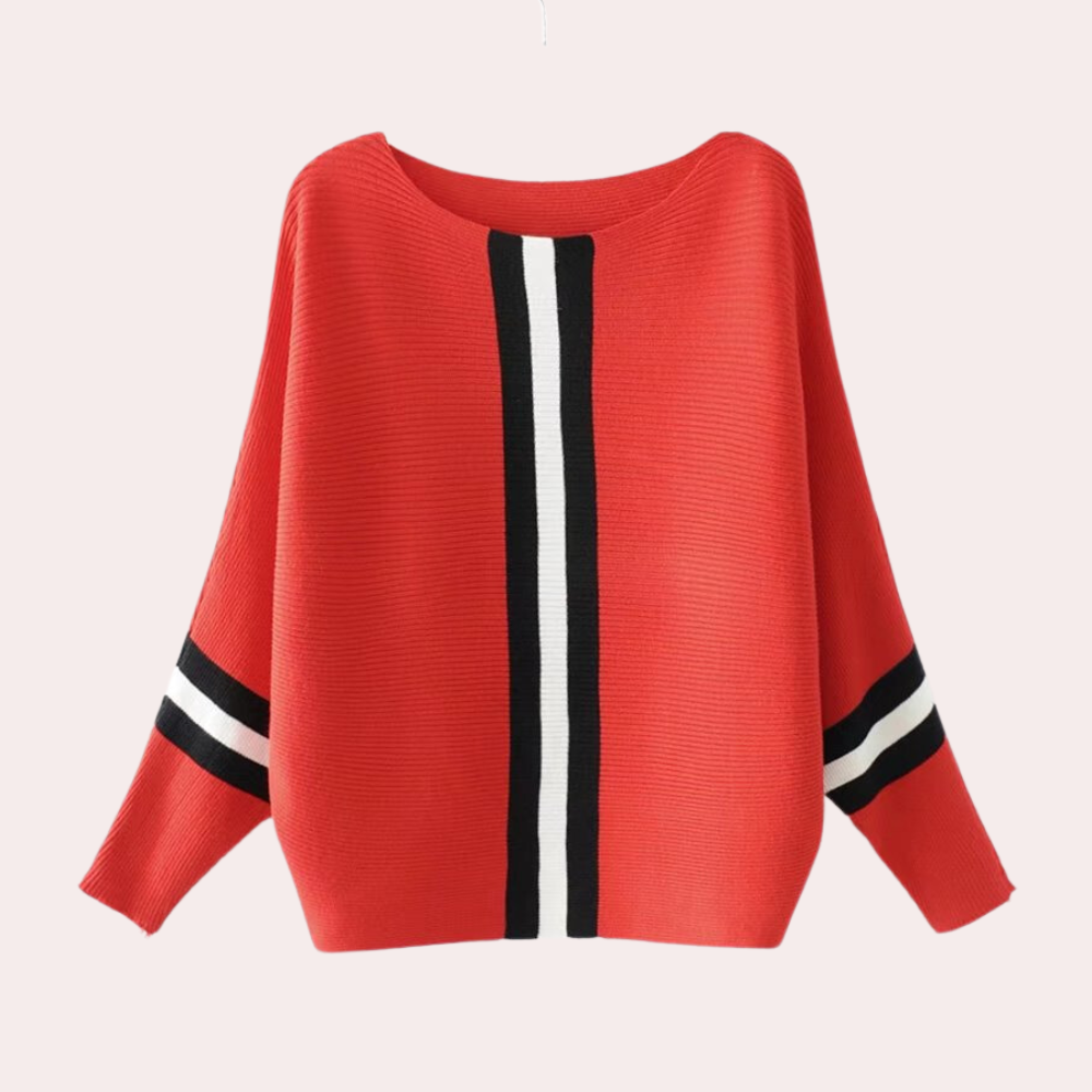 Karine - fashionable women's sweater with elegant, minimalist stripes
