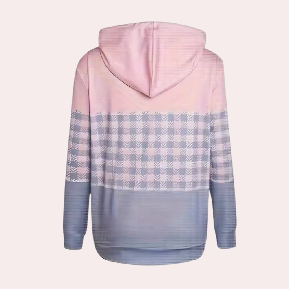 Emmanuelle - fashionable and comfortable checked sweatshirt for women